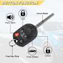 Vurkcy Key Fob Replacement for 2012-2019 Ford Focus/ 13-19 Escape C-Max/ 15-18 Fiesta/ 14-20 Transit Car Keyless Entry Remote Control, OUCD6000022, 4 Btn, 2Pcs