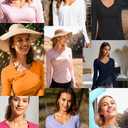 Hiverlay Long Sleeve Workout Shirts for Women V Neck UPF 50+ Athletic Shirts with Thumbhole Running Loose Active T-Shirts Navy Blue XXL (Blue, XXL)