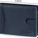 RUNBOX Wallet for Men Slim Rfid Leather 2 ID Window With Gift Box | Slim, Rfid, 2 ID Window, With Gift Box, Slim, Rfid A Tibetan Blue