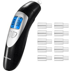 Ketone Breath Analyzer Professional Ketone Breath Meter Analyzer Portable Digital Breath Ketosis Meter, Ketosis Testing Kit with 10pc Mouthpieces