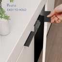 Peaha 10 Pack Kitchen Cabinet Handles 3-3/4 inch Black Pulls for Dresser Drawers Door Edge Finger Pull Aluminum Alloy Hardware