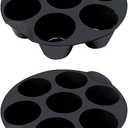 2PCS Egg Bites Silicone Mold for Air Fryer, Nonstick 7 Cups Air Fryer Muffin Pan for Baking Egg Bite, Mini Muffins, Tart, Mini Cupcake (SIZE:7inch) (18cm / 21cm)