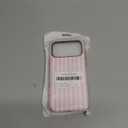 Magnetic for iPhone 17 Pro Max Case Cute Stripes Phone Case, Shockproof Slim TPU and Hard PC Protective Phone Cover Compatible with MagSafe Designed for Women Girls, Pink and White