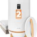 SereneLife Single Touch Towel & Blanket Warmer with Fragrant Disc Holder and LED Ring (Bamboo), Large