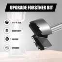2-1/2 Inch Forstner Drill Bit for Woodworking, 2-1/2" Forstner Bit Wood Drill Bits for Holes, Hinge Cutter for Hard Wood, Plastic, Plywood HEX Shank