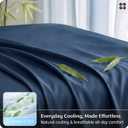 Bedsure Queen Sheet Set, Rayon Derived from Bamboo, Cooling Sheets, PureWoven, Breathable & Soft, Deep Pocket Up to 16 Inches, Hotel Luxury Silky Bedding for Hot Sleepers, Navy
