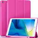 Akkerds Case Compatible with iPad 10.2 Inch 2021/2020/2019, for iPad 9th/8th/7th Generation Case with Pencil Holder, Protective Cover with Soft TPU Back, Auto Sleep/Wake, Rose