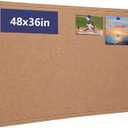 Large Cork Bulletin Board 48" x 36", Felt Pin Board, Ginger Yellow