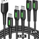 INIU USB C Cable, 5-Pack [1.6/3.3/6.6 ft] 3.1A Fast Charging Type C Cord, Nylon Braided USB A to USB-C Phone Charger Cable for iPhone 16 15 Series Samsung Galaxy S21 S20 S10 Google Pixel 7 6 etc