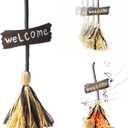 Halloween Witches Decor, Witches Broom Halloween Decor, Animated Floating Broomstick for Spooky Sounds, Haunted Party Decorations, Light-up Dancing Magic Witch Broom Porch Decor