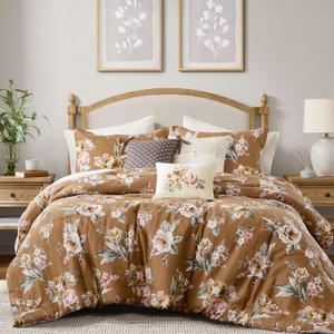Madison Park Reversible Vintage Floral Comforter Set, 7PC King Bedding Set
