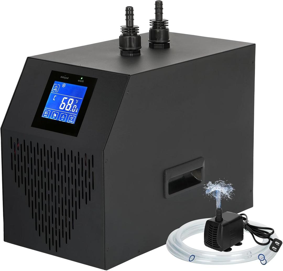 Aquarium Chiller 42 Gal, 1/10 HP Water Chiller Machine, Hydroponic Cooling System, Fish Tank Chiller with Upgraded LED display, for Axolotl Jellyfish