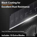 Harita Box Cutter Utility Knife Stainless Steel, Adjustable blades length Heavy Duty Rust Resistance with blackening via phosphating with 10 Pcs SK5 Blades for men women craftmen Quick-Change Bright