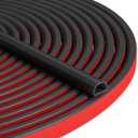20FT Weather Stripping Door Seal - Self Adhesive Weather Insulation Strip Weatherstripping Silicone D Shaped Seal Strip Door Frame Gap Filler/Window Soundproofing