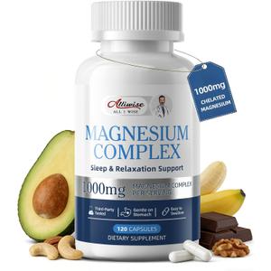 1000mg Magnesium Complex for Women & Men,7-in-1 Chelated Magnesium Blend with Glycinate, Taurate, Citrate & More,Calm, Sleep & Muscle Relaxation Support,Third-Party Tested