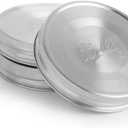 Ball Reusable Mason Jar Lids, Stainless Steel Storage Lids with Silicone Gaskets for an Airtight Seal, Wide Mouth, One Pack of 3, Silver