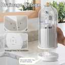 Rotating Toothbrush Holders with Cover, Dustproof Toothbrush Holder with Sliding Lid Electric Tooth Brush and Toothpaste Organizer for Bathroom, Makeup Brush Holder for Vanity, White