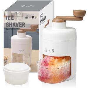 ZHANG XIAO QUAN SINCE 1628 Hand-cranked Shaver Ice and Snow Cone Machine, Manual Shaved Ice Machine Household Protable Small Slushie Machine - BPA Free (white)