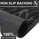 Smiry Front Door Mat Indoor Outdoor Entrance, Heavy Duty Natural Rubber, Trap Dirt and Moisture, Non-Slip Doormats, Low Profile, Easy Clean Patio Porch Entryway Mat, 35x23, Black