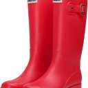 Rain Boots for Women Waterproof Garden Shoes Non-Slip Knee-high Mud boots Ladies Tall Rubber Boots Lightweight Outdoor Work Booties (8, Red)
