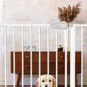 Baby Gate - 40'' Extra Tall and 30''-37'' Adjustable Width Pet Gate for Stairs White