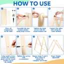 2 Set Wooden Teepee Frame Poles for Tent, 49 x 39 x 38.5 Inches