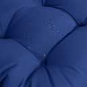 QILLOWAY Outdoor Wicker Cushion Set of 5 - Waterproof Fade Resistant Patio Furniture Cushions, Loveseat 2 U-Shape 2 Lumbar Pillows for Porch, Bench, Backyard, Garden, Navy Blue