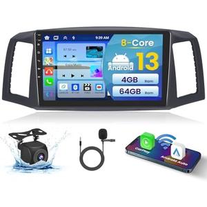 8 Core 4+64G Inefala for Jeep Grand Cherokee 2004-2007 (LHD) Android Car Radio Stereo with Wireless Carplay Android Auto, 10.1" Touchscreen with GPS WiFi BT5.0 FM/RDS EQ DSP 59UI Canbus Backup Camera