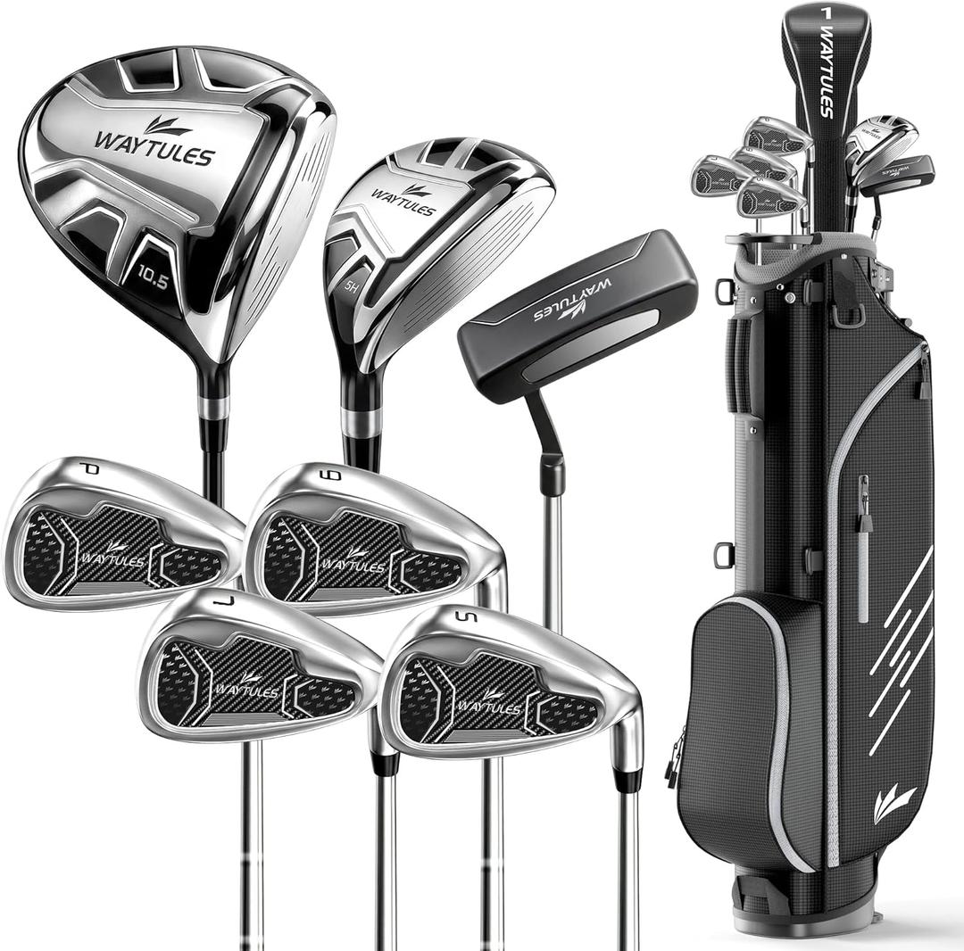 7-Piece Complete Golf Club Set for Men Adult Golf Clubs with Stand Bag, Right Handed, 3.5 degrees