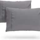 Cosy House Collection Luxury Cooling Rayon Derived from Bamboo Blend Ultra Soft Pillow Cases - Cooling & Breathable - Set of 2 Pillowcases with Envelope Closure (Standard, Grey)