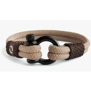 Mens Rope Bracelet - Stainless Steel Black Shackle, Extremely Durable and Scratch Resistant Waterproof Paracord, Handmade, Nautical Wristband for Men, 6-8.5"