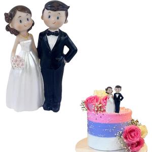 3 x Wedding Resin Cake Topper Bride and Groom Couple Statue Figurine Ornament Gift for Engagement Anniversary Bridal Showers Party Decoration