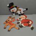 3 Pcs Christmas Fence Decorations Outdoor Light up Christmas Fence Peeker Decor with LED String Lights Sign Funny Xmas Yard Decoration for Wall Garden Lawn Xmas Decor Outside(Snowman)