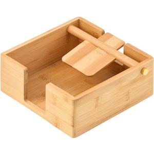 Natural Bamboo Napkin Holder for Table, Napkin Dispenser, Decorative Beverage Napkin Holder for Kitchen, Home,Bar (Natural)