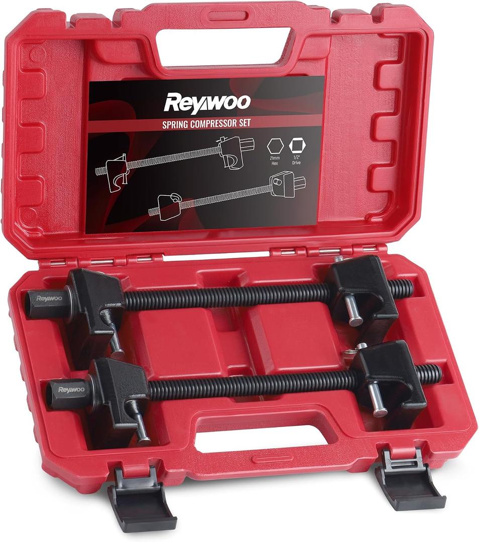 Reywoo Spring Compressor Tool, Heavy-Duty Coil Spring Compressor Tool with Locking Pins, Strut Spring Compressor 13/16" Socket 1/2" Drive to Compress The Coil Spring