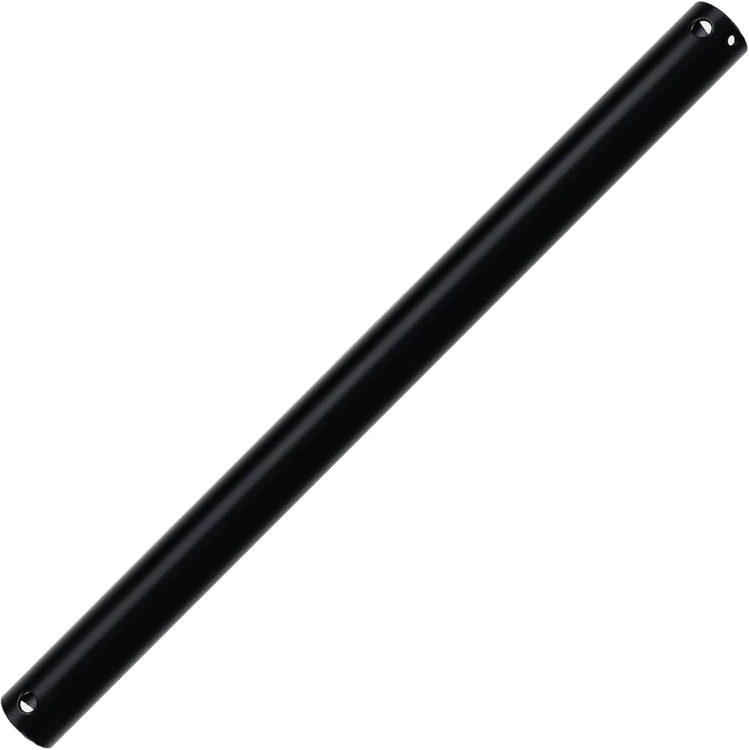 24 Inch Ceiling Fan Downrod, 2 FT Black Downrod for Ceiling Fan, 1 inch Outside Diameter, Ceiling Fan Extension Downrod, Ceiling Fan Boom Suitable for a Wide Range of Fans (Black, Not Threaded)