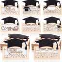 Sanwuta 6 Pcs Class of 2026 Graduation Money Holder Wooden Graduation Money Envelope Box DIY Congrats Grad Wood Card Cash Holder Decor for 2026 Senior College High School Grads Party Favor