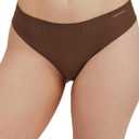 Organic Basics womens Naked Ribbed Thong Underwear (Large, Walnut)