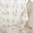 Sheer Curtains 2 Panels Set, Decorative Embroidered Leaf Design, Rod Pocket Light-Filtering Window Treatments for Living Room Bedroom, 54" W x 84" L
