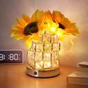 Sunflowers Flower Table Lamp,Rechargeable Cordless Touch Battery Powered Small Night Light, Festival Restaurant Bedroom Bar Coffee Shop Birthday Valentine's Day Gifts for Women or Men