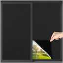 LUTE Blackout Window Film, Light Blocking Room Darkening Frosted Privacy Cling for Glass, Black Out Shades Window Tint for Day Sleep, Static Cling Sun Blocking Blackout Cover, 17.5" x 78.7"