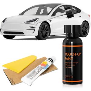 Car Scratch Remover, 30ml White Car Paint Touch Up for Deep Scratches, Quick Drying, Easy to Use, Includes Body Putty & Sandpaper for Professional DIY Finish