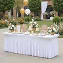 White Spandex Table Clothes for 8 Foot Rectangle Tables, Wrinkle Free Fitted Tablecloths Desk Skirt Stretchy Table Cloth Cover 8ft for Parties Weddings Birthday Banquet Baby Shower (156" x 90" (Rectangular))