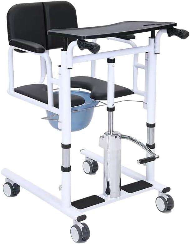 Patient Lift Transfer Chair, Patient Lift Wheelchair for Home,Lightweight Bedside Bathroom Wheelchair for Caregivers Elderly Living (Style 2)