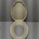 B1TSPE Elongated Plastic Toilet Seat with Adjustable Hinge, Bone
