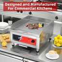 CROSSON ETL Listed 16"*16" Commercial Electric Countertop Griddle,Flat Top Griddles with Non-Stick 2/5" Thick Iron Cooking Plate for Restaurant and home use-120V/1750W,Spatula Included