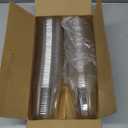 Alaeseje 50 Pack Clear Plastic Cups with Strawless Sip Lids,12 oz Iced Coffee Cups with Lids,Disposable PET Crystal Cups,Round Bottom To Go Cup for Iced Coffee Juice Smoothie Cold Beverage