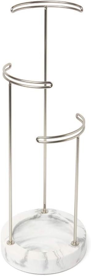 Umbra 299471-491 Tesora 3-Tier Jewelry Stand, Earring Holder, Accessory Organizer and Display, White/Nickel