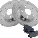 Disc Brake Rotor and Pad Set Kit Rear Side Posi Metal Semi-Metallic Smooth for Chrysler for Town & Country,for Dodge for Grand Caravan for Journey,for Ram for C/V,for VW for Routan