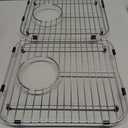 Bottom of Sink Protector Rack, Stainless Steel 13.2"x11.6" Sink Grid Dish Drying Rack Grate with Rear Drain Hole 2 Packs